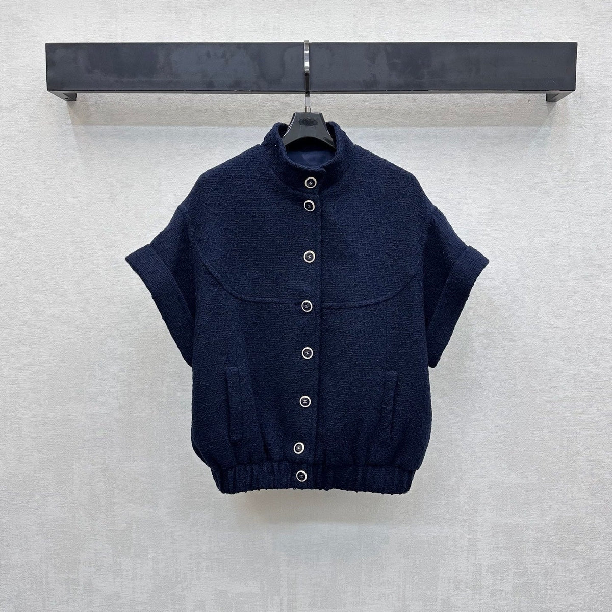 CC Jacket Short-sleeved Navy Blue Cotton 350255