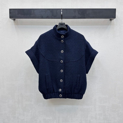 CC Jacket Short-sleeved Navy Blue Cotton 350255
