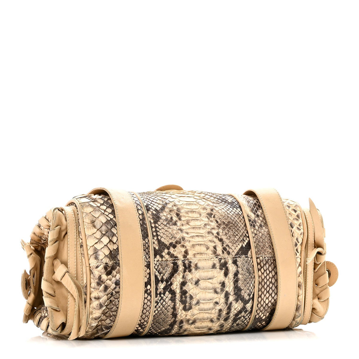 Snakeskin Silverado Shoulder Bag Beige