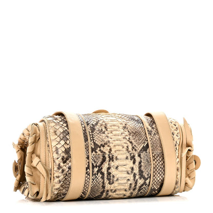 Snakeskin Silverado Shoulder Bag Beige