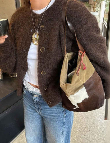 Minimalist Long Sleeve Button Down Knit Cardigan