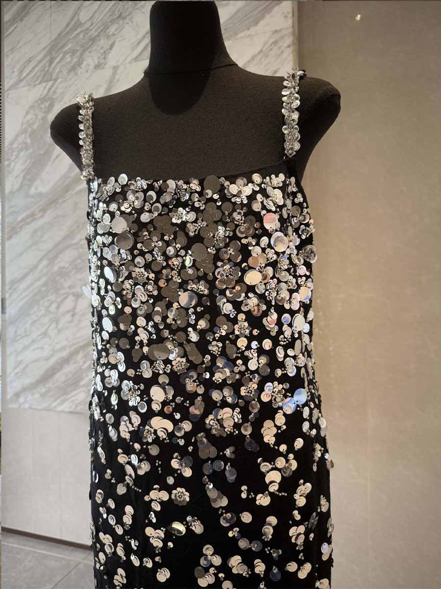 Romina Sequined Beaded Maxi Dress