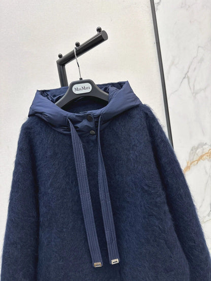 MAX MARA 25S HOODED KNIT JACKET 107