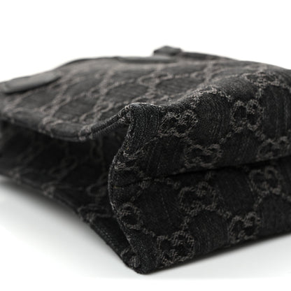 Denim Ophidia GG Monogram Mini Tote Bag Black