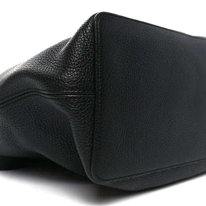 Pebbled Calfskin Large Soho Hobo Black