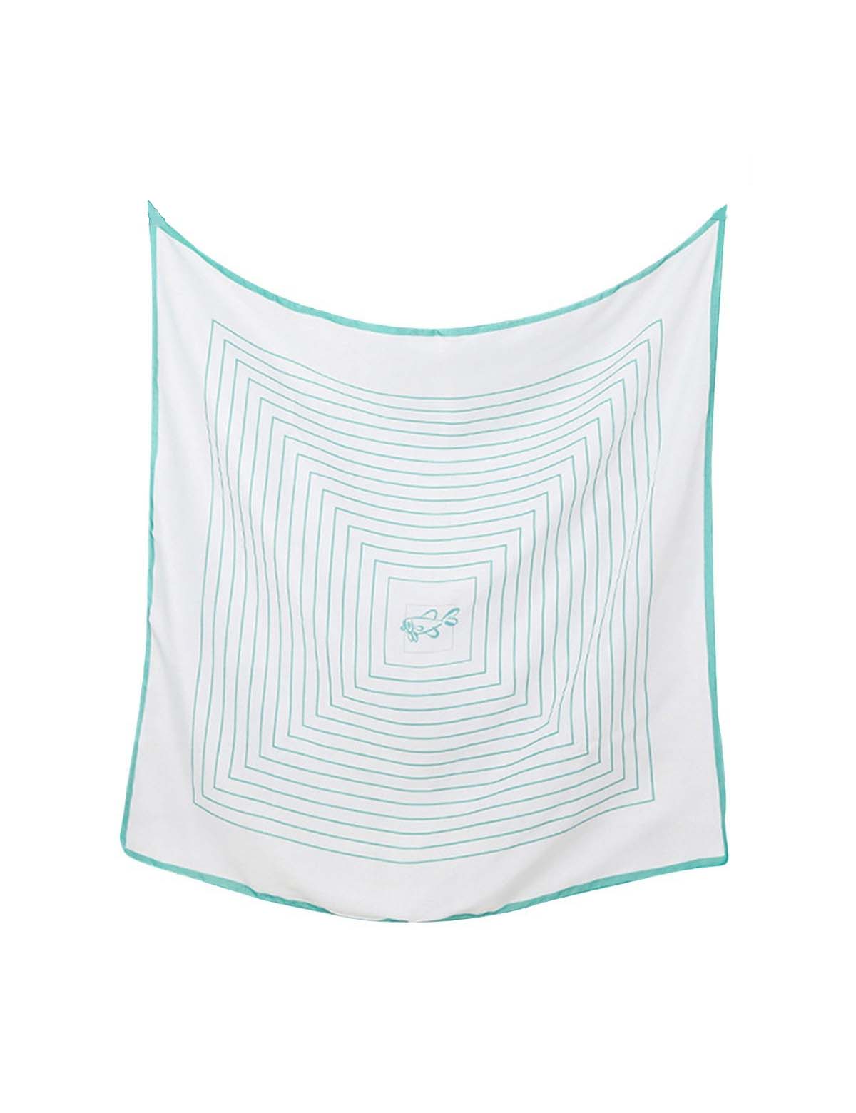 Cartoon Fish Minimalist Geometric Square Scarf