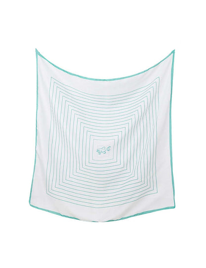 Cartoon Fish Minimalist Geometric Square Scarf