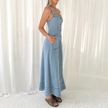 Denim Midi Tank Dress