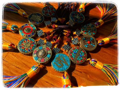Tibetan Gift Weaving Jokhang Temple Blessing Circulation Six Character Mantra Vajra Pestle Car Pendant Jewelry