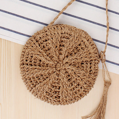 Crochet Market Bag Round Fringe Bag