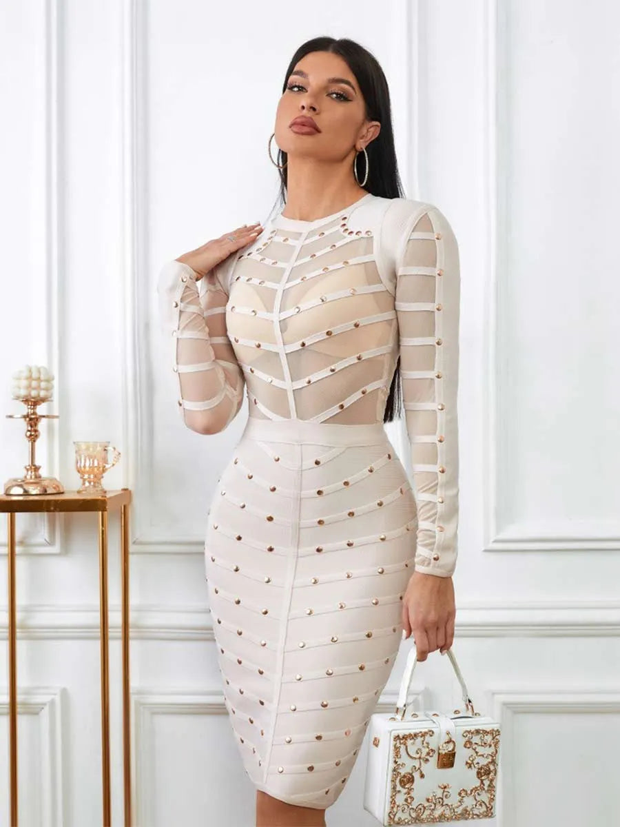 Zoe Sexy Perspective Bandage Midi Dress