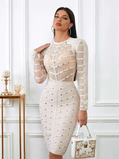 Zoe Sexy Perspective Bandage Midi Dress