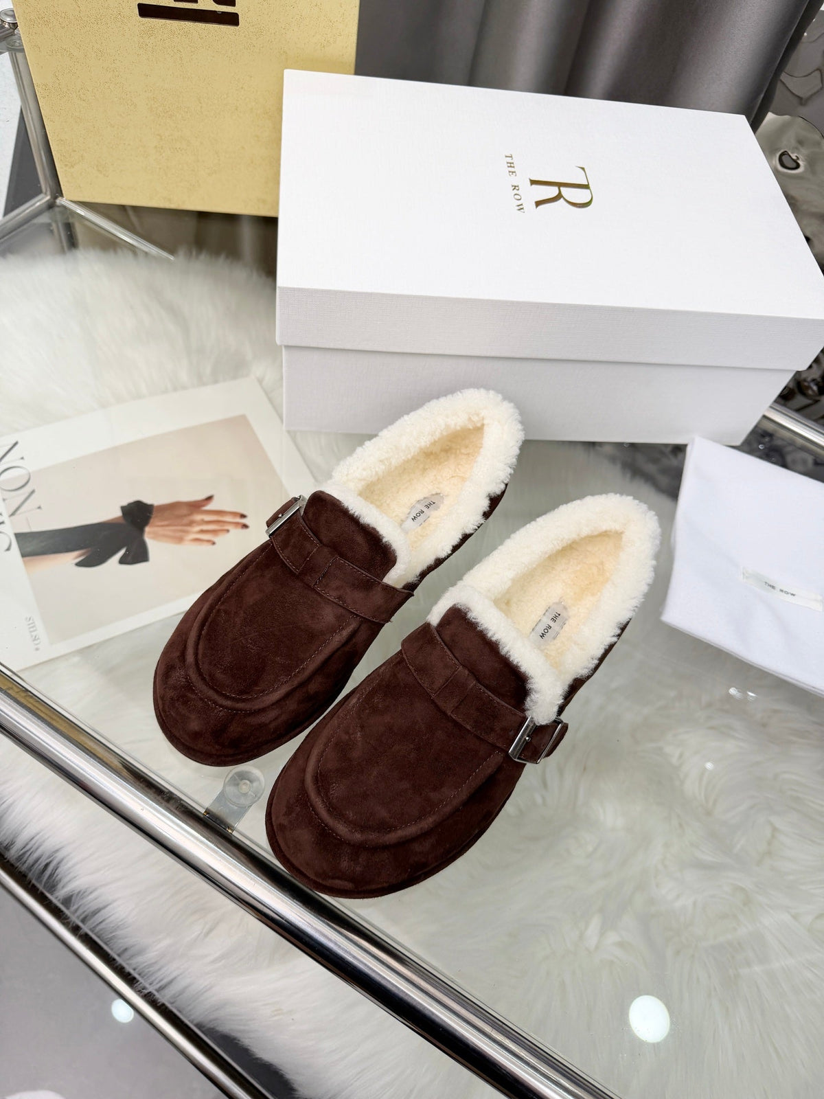 The Row 2025 Loafers Dark Brown Wool 576842
