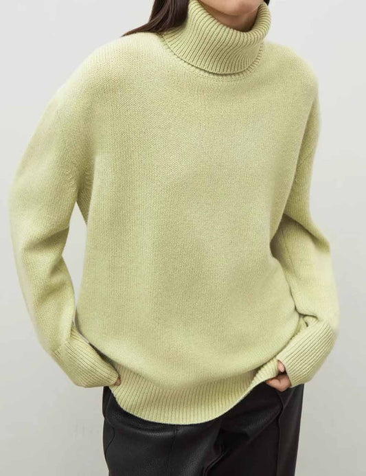Winter Turtleneck Oversized Ribbed Knit Sweater