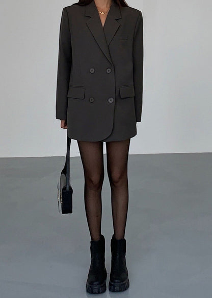 Oversized Black Blazer In Classic Double Breasted Style