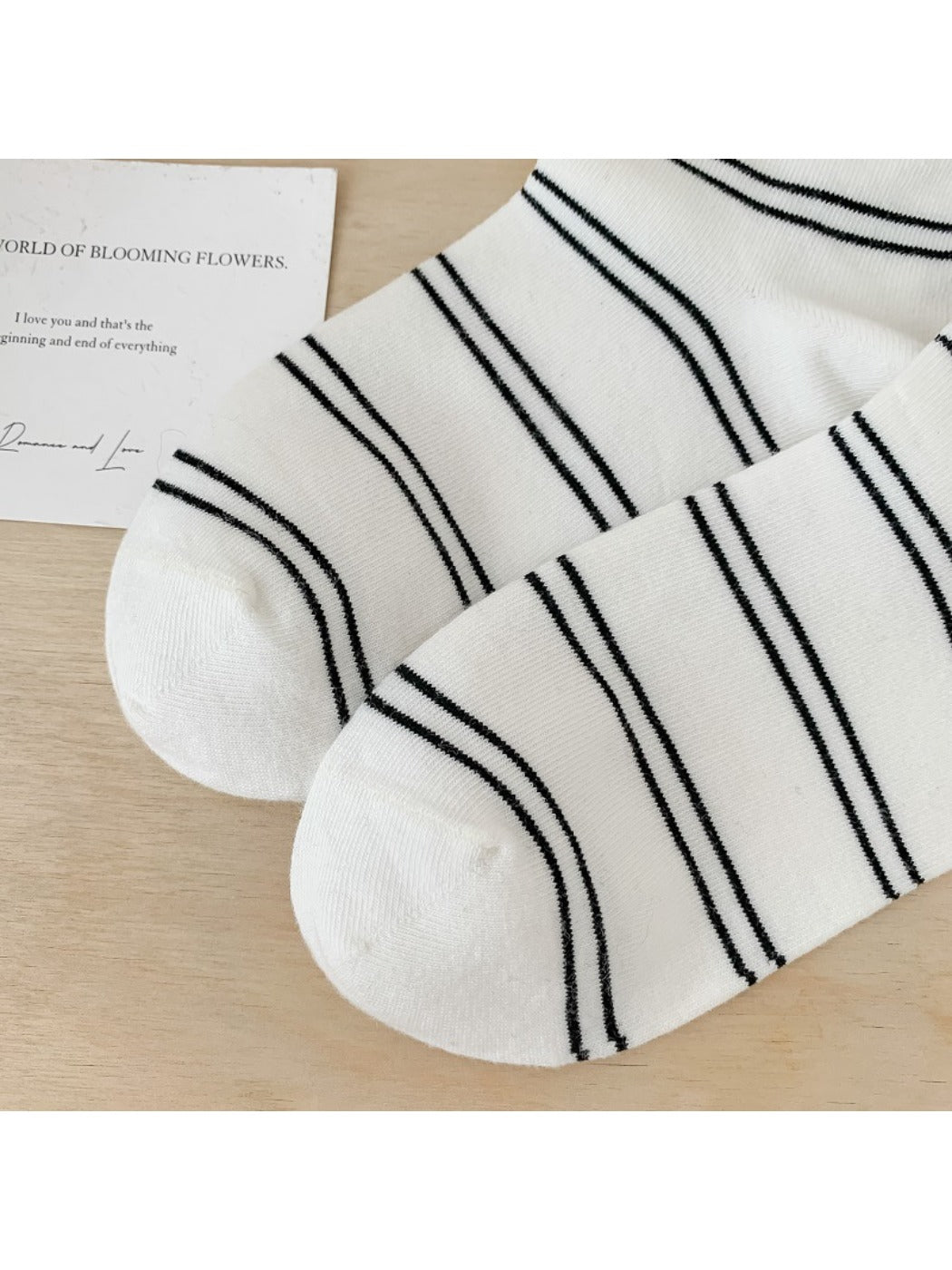 Rufia - Striped Puppy Mid-calf Socks - Cute &amp; Stylish