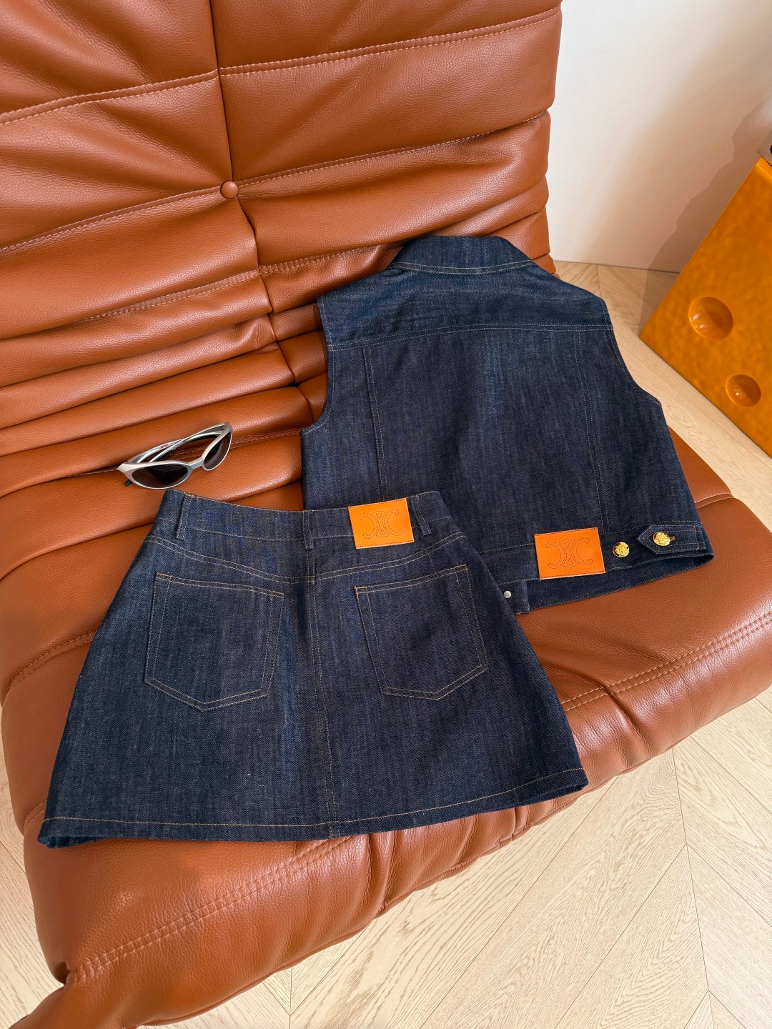 Celine 25 Denim Suit Blue Cotton
