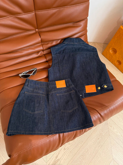 Celine 25 Denim Suit Blue Cotton