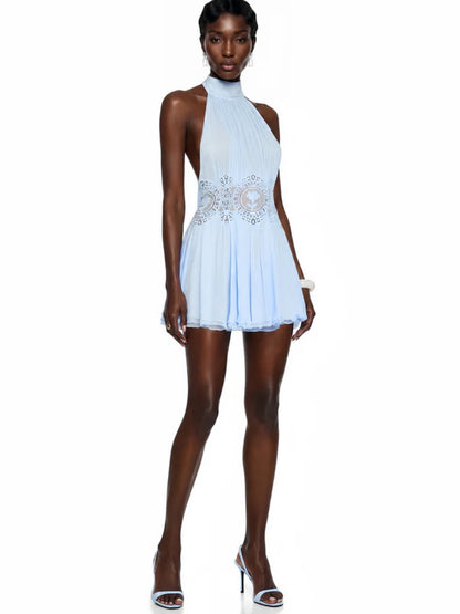 Isla Halter-Neck Cutout Mini Dress