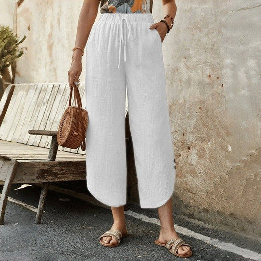 Cropped Cargo Pants With Drawstring