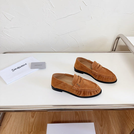 YSL Le Loafer Supple Camel Suede