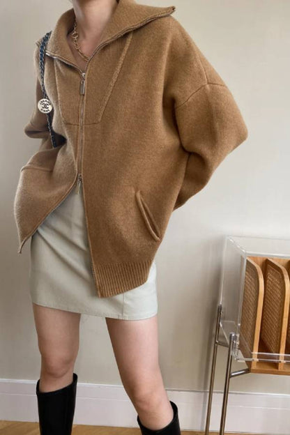 Oversized Open Collar Cardigan