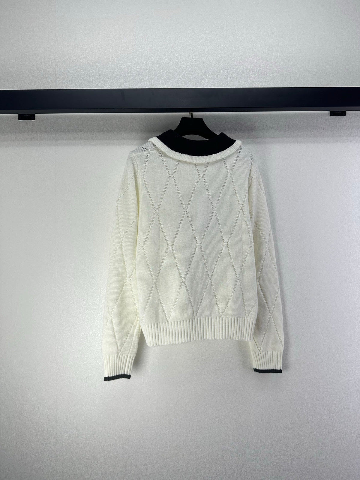 CC 26s Cardigan Black White Wool Nylon 345977
