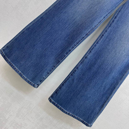 Celine Logo Straight-Leg Jeans Blue Wash Polyester Cotton 351745