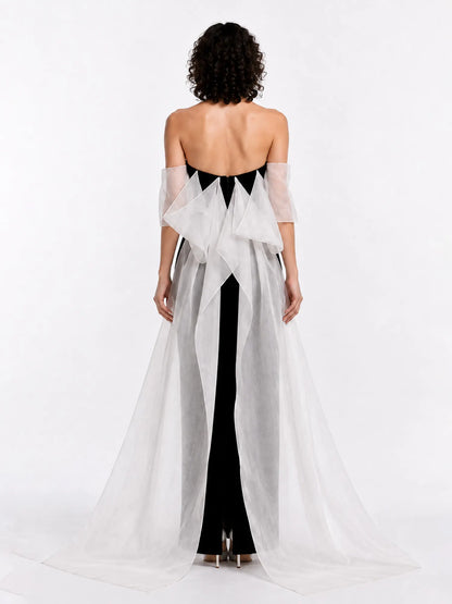 Rafaela Elegant Bow Strapless Maxi Dress