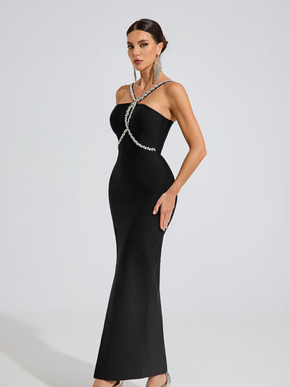 Floriana Crystal Bodycon Maxi Dress