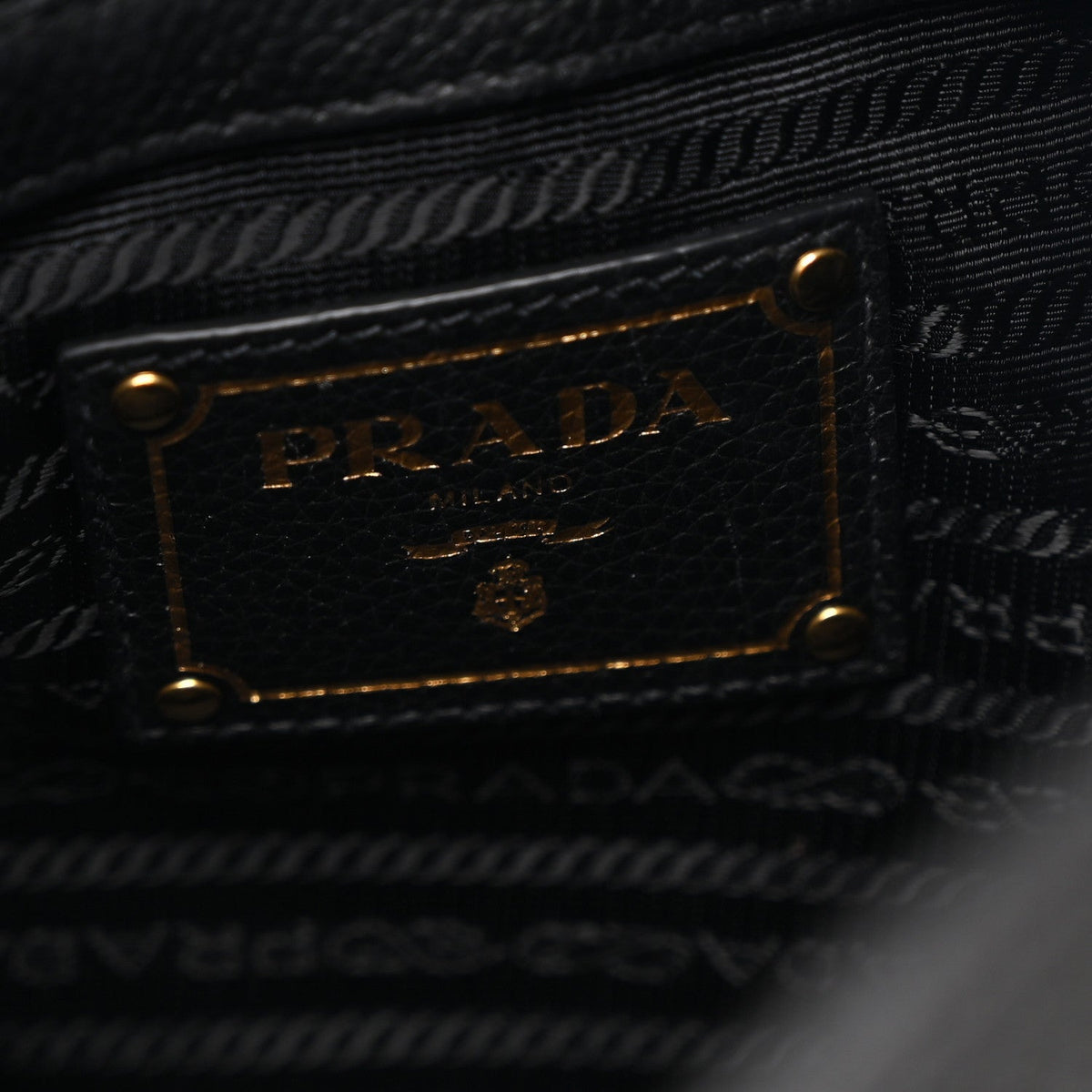 Vitello Phenix Embossed Logo Hobo Black