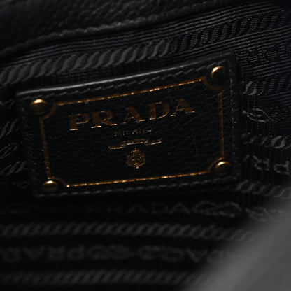 Vitello Phenix Embossed Logo Hobo Black