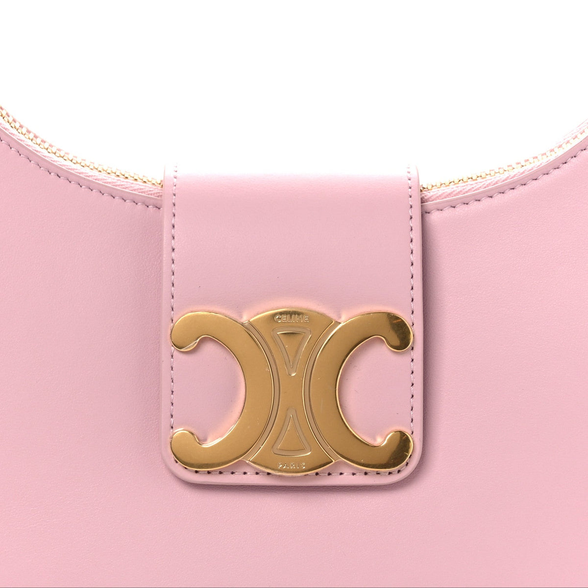 Smooth Calfskin Medium Strap Ava Triomphe Shoulder Pastel Pink