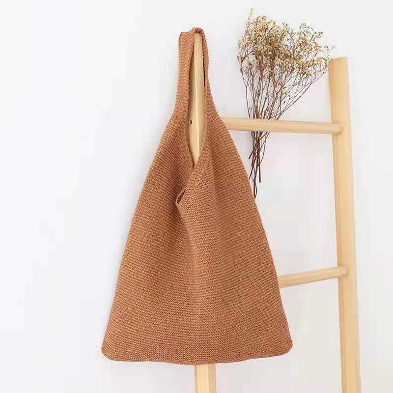 Crochet Tote Bag Portable Shopping Bag