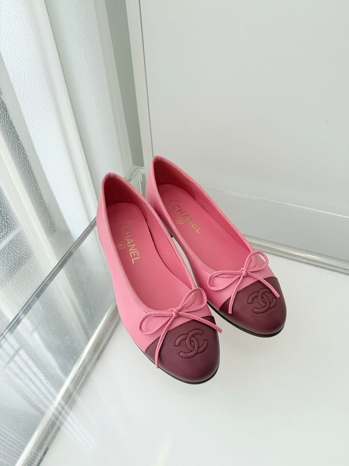 ballet flats pink mix burgundy  lambskin 566821