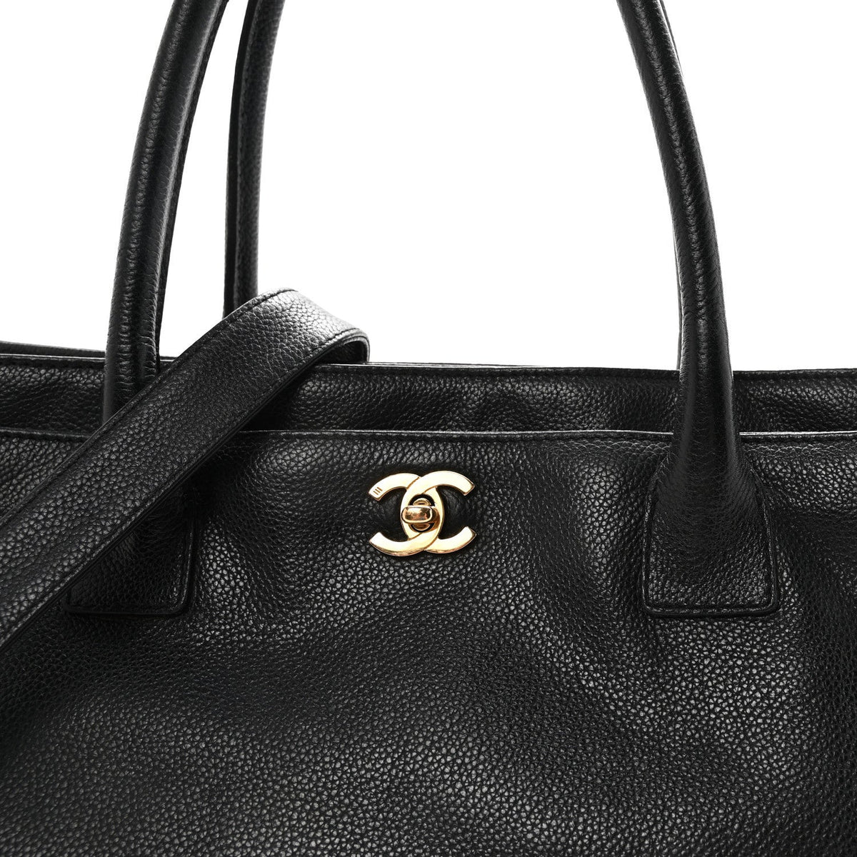 Calfskin Cerf Executive Shopper Tote Black