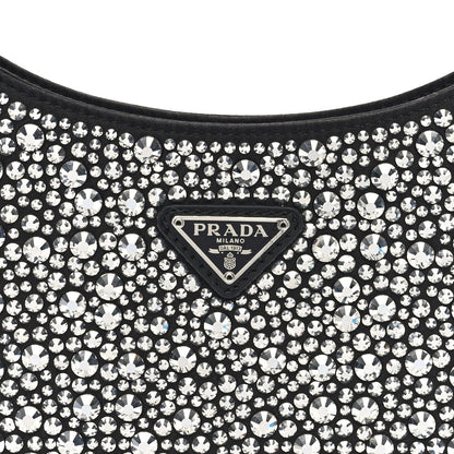 Satin Crystal Cleo Adjustable Strap Shoulder Bag Metal
