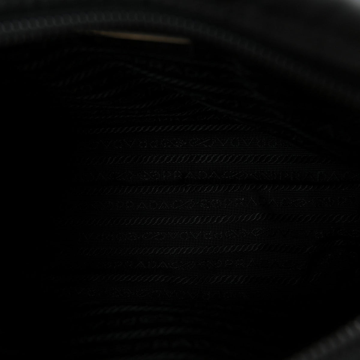 Nylon Vela Saffiano Single Buckle Messenger Shoulder Bag Black