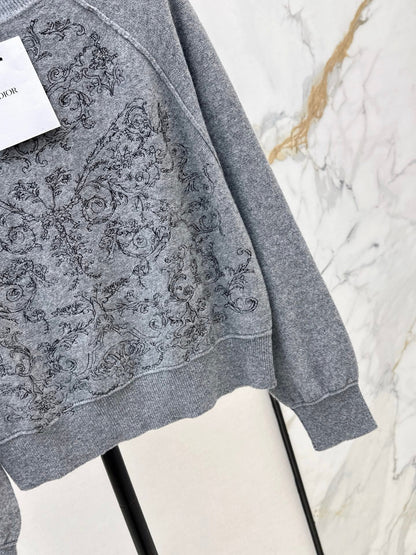 DIOR 25S FLORAL EMBROIDERED CASHMERE SWEATER 593