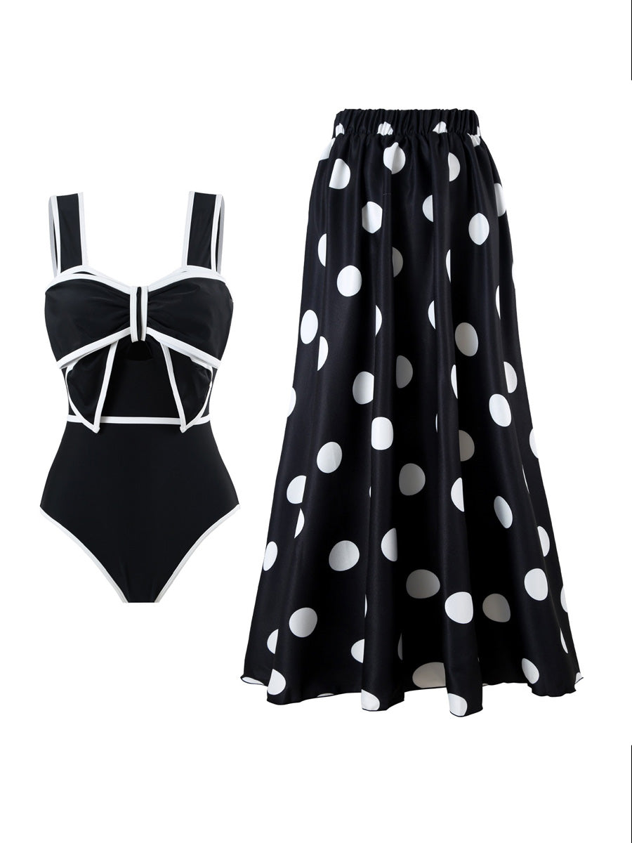 Jade Polka Dot Swimsuit Set