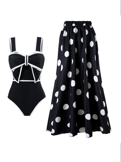 Jade Polka Dot Swimsuit Set