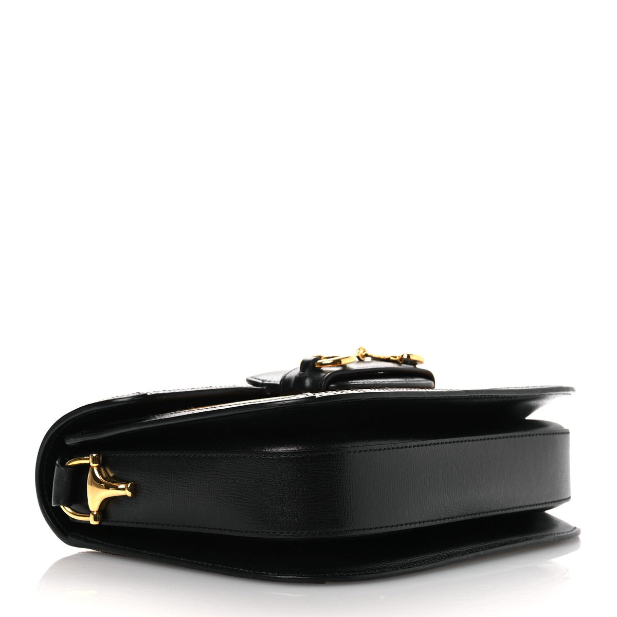 Azalea Calfskin Tri-Color Horsebit 1955 Shoulder Bag Mystic White Sun Oil Black