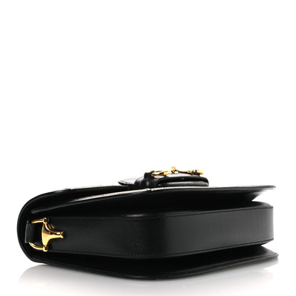 Azalea Calfskin Tri-Color Horsebit 1955 Shoulder Bag Mystic White Sun Oil Black