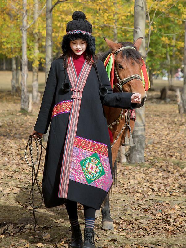 Winter Ethnic Wind Oversize Women'S Cotton-Padded Jackets