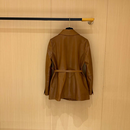 Gucci Jacket Brown Leather 276970