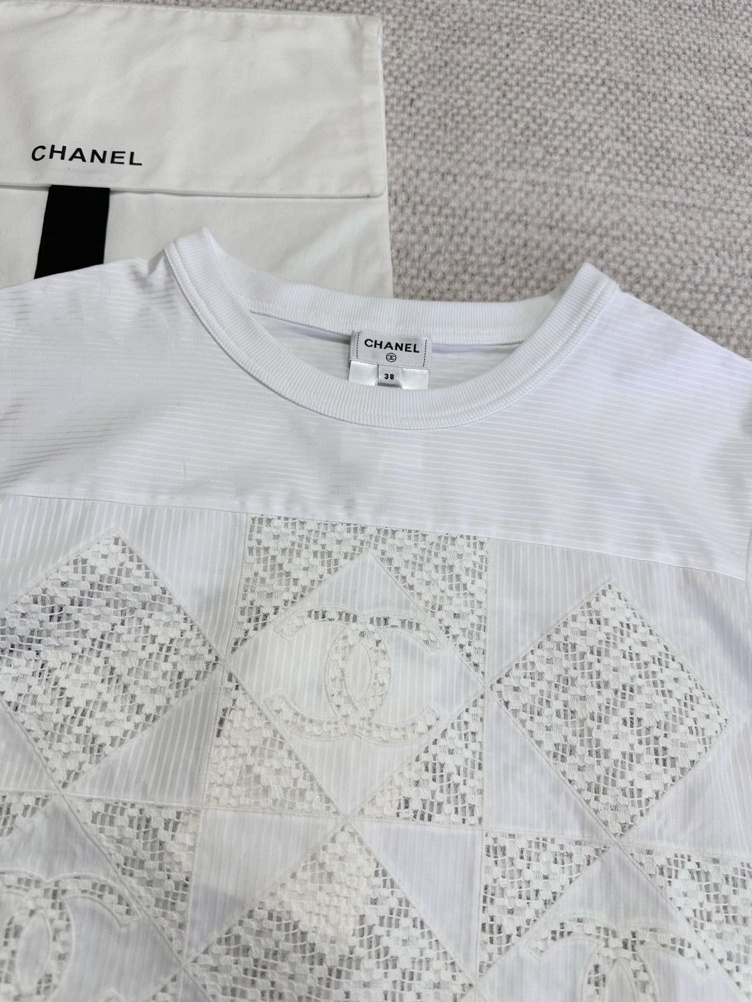 CC 25 Appliqué Short Sleeves T-shirt White Cotton