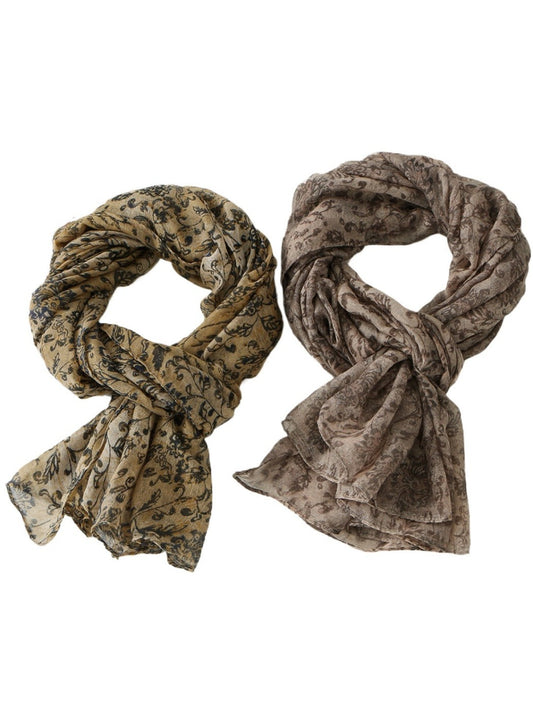 Scarvii - Vintage Scarf with Floral Print