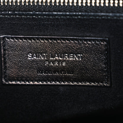 Calfskin Crocodile Embossed Small Sac de Jour Black