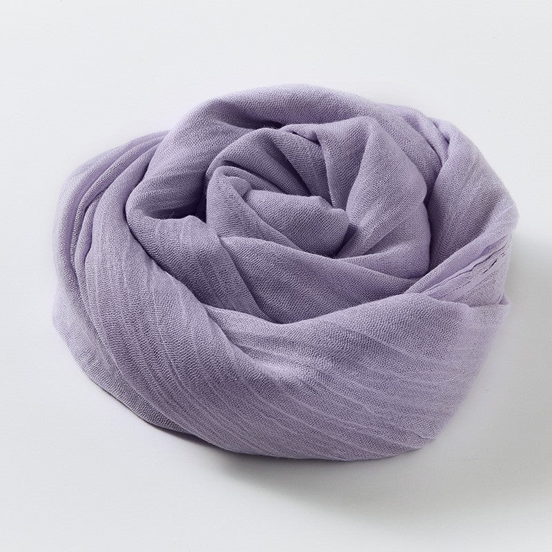 Solid Color Cotton And Linen Sun Protection Scarf