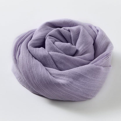 Solid Color Cotton And Linen Sun Protection Scarf